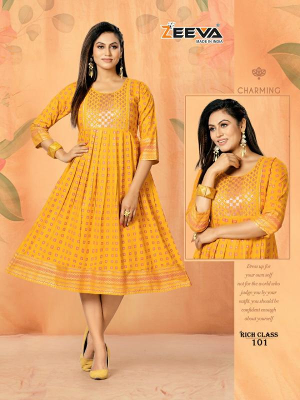 Zeeva Rich Class Rayon Designer Anarkali Kurti collection